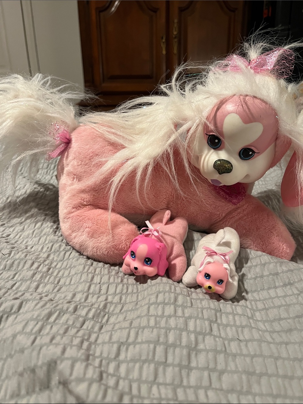 Pup Surprise Pink Mommy Dog Plush w/ 2 Puppies Just Play 2020
